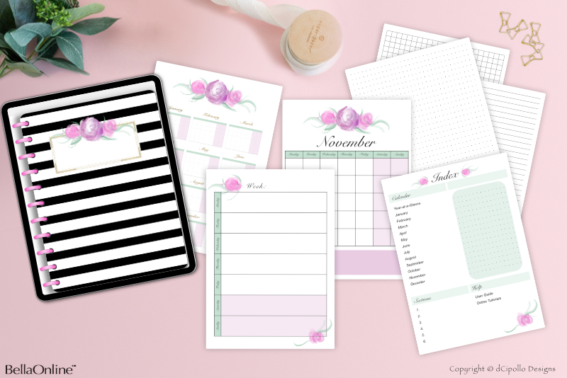 Full Digi Planner PDF Template - Page Top Tabs