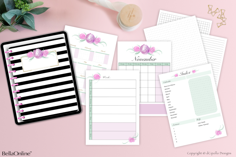 Full Digi Planner PDF Template - Side Tab Labels