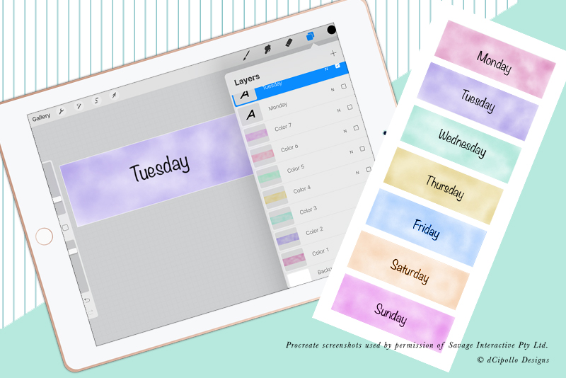 Day Cover Planner Stickers in Procreate