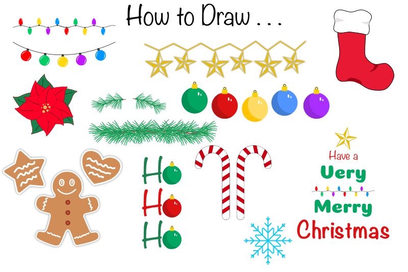 How to Draw a Holiday Theme Collection of Elements