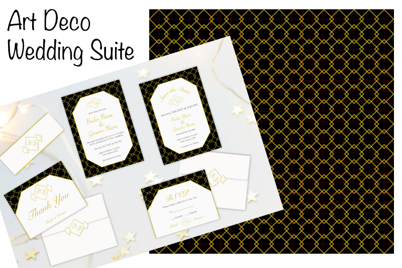 DIY Wedding Suite Template - Art Deco Background