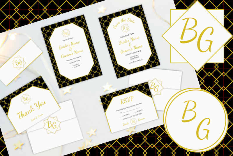 DIY Wedding Suite Template - Monograms