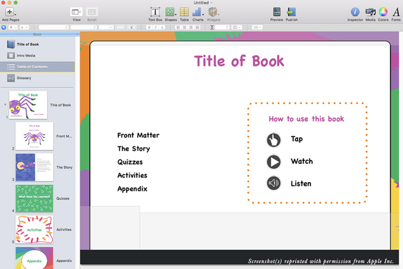 iBooks Author Building Table of Contents Layout
