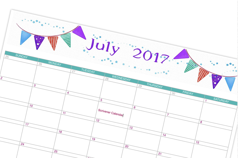 Design a Calendar In Scrivener